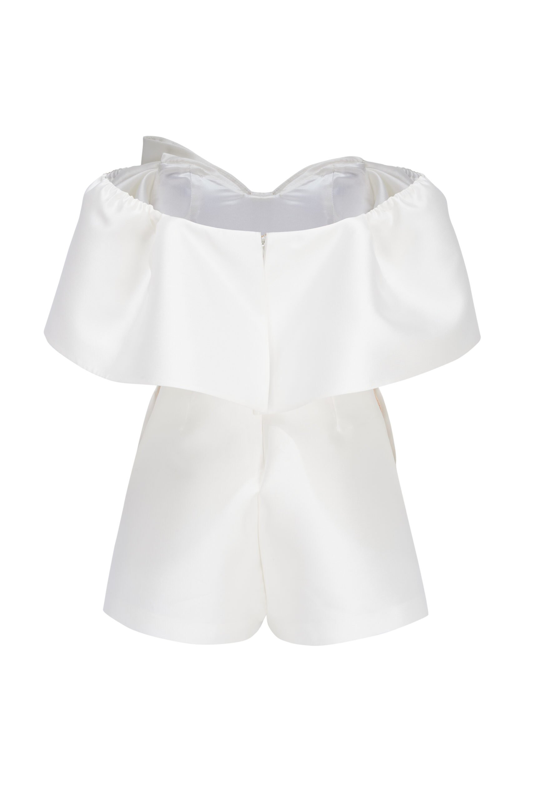 kaviar-gauche-bowerall-short-braut-jumpsuit-kurz-mit-schleife-ivory image 4