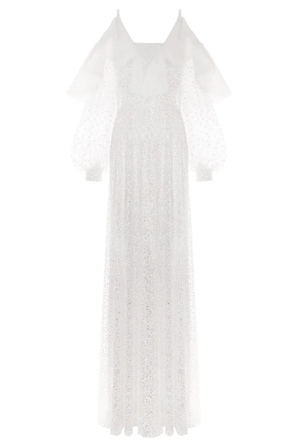 kaviar-gauche-white-crystal-sleeve-dress-glitzer-brautkleid image 1