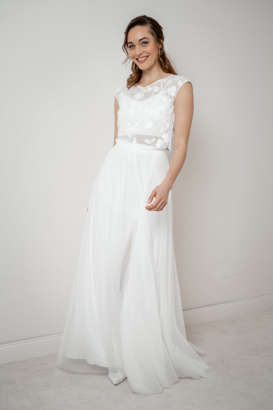 noni-eniz-braut-top-chiffon-blumenmuster-kurzarm image 8