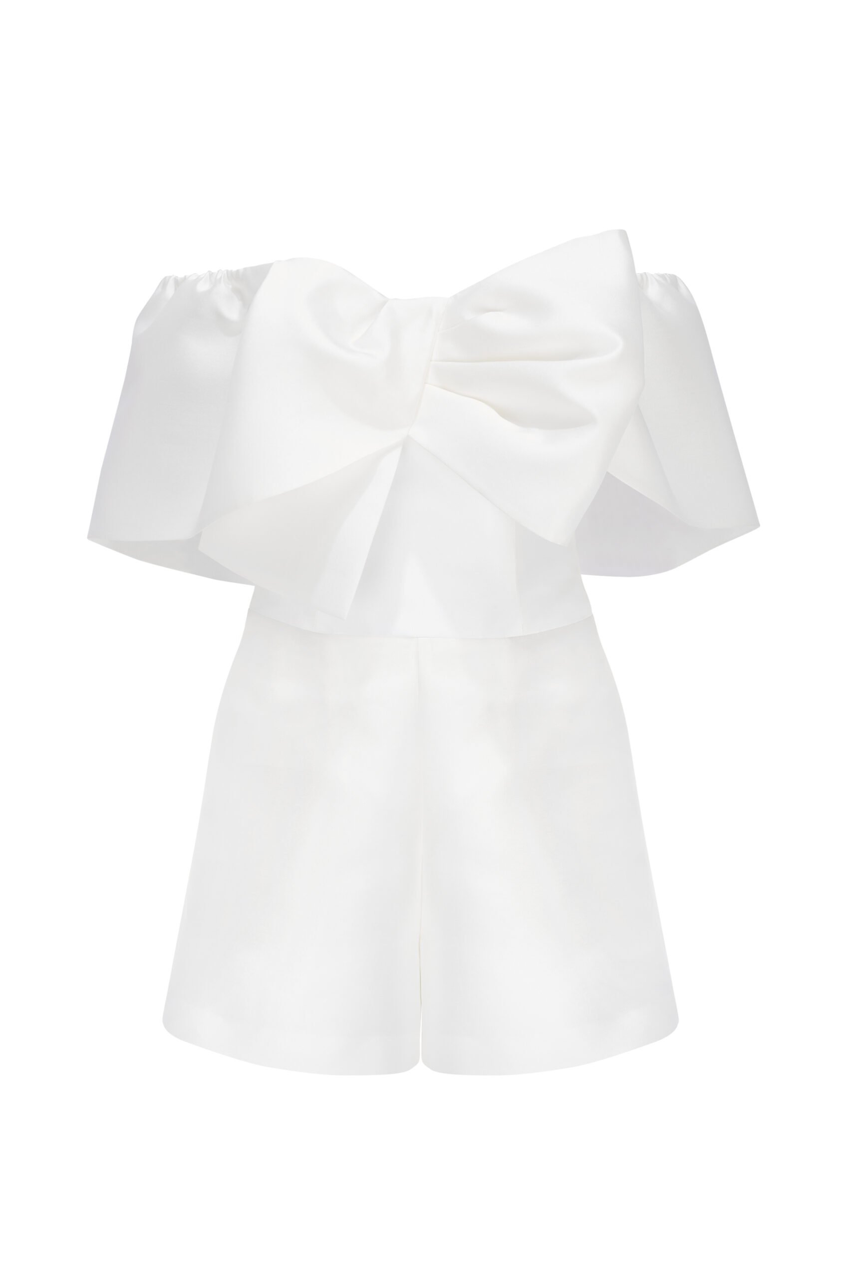kaviar-gauche-bowerall-short-braut-jumpsuit-kurz-mit-schleife-ivory image 1