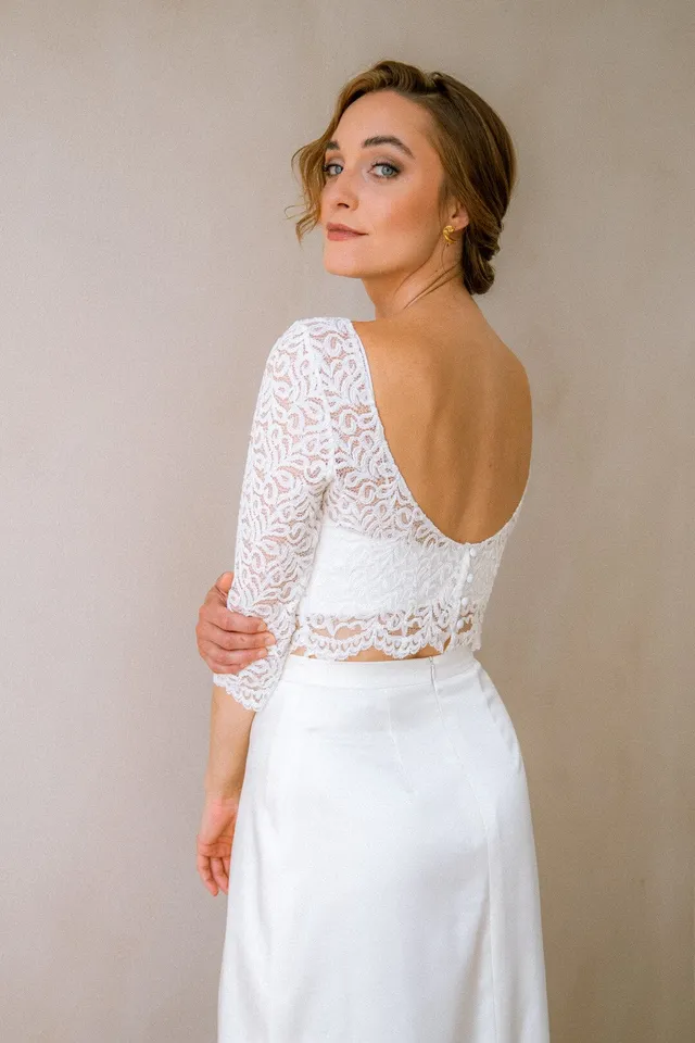 noni-florens-braut-top-mit-tiefem-r-cken-und-3-4-rmel image 1