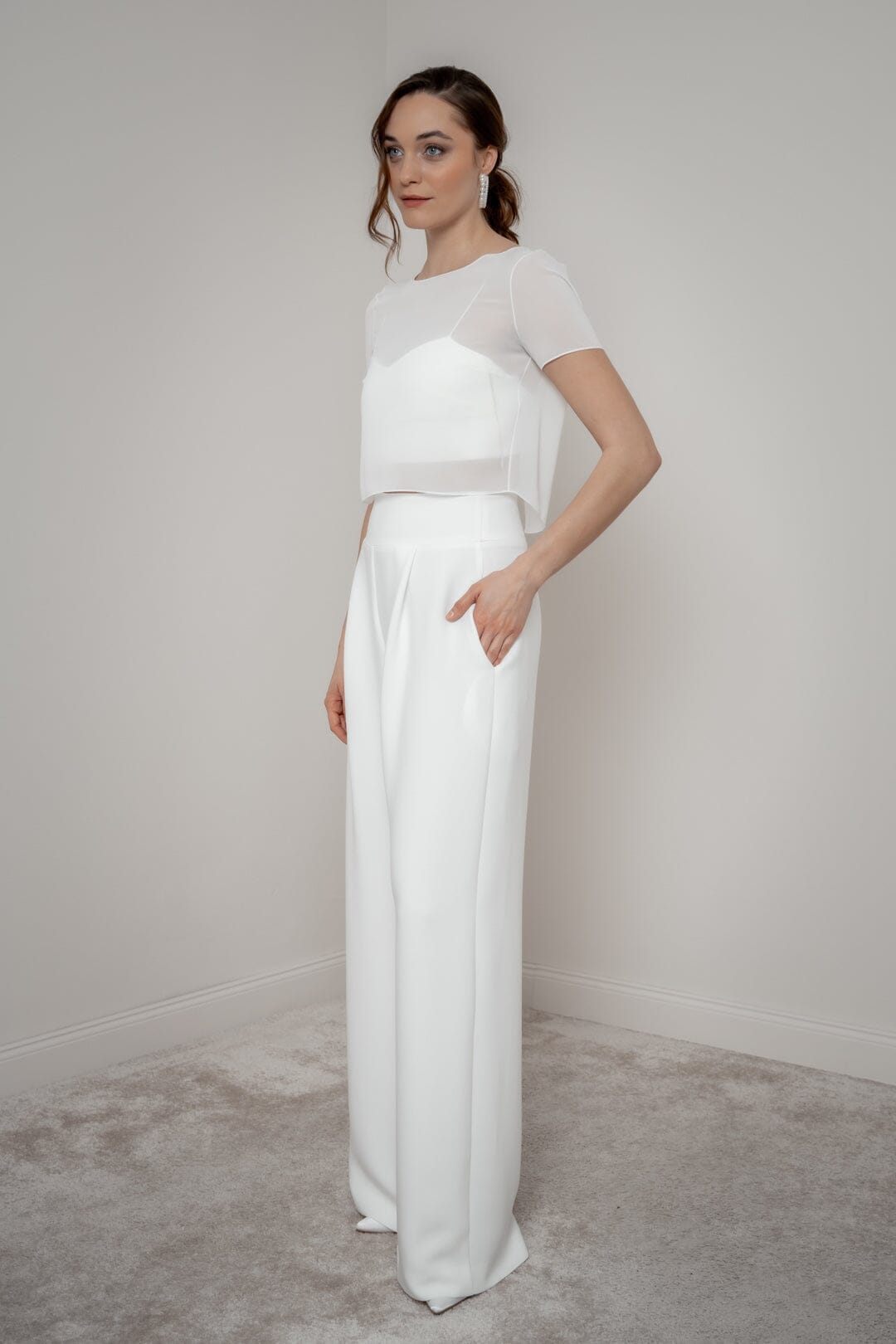 noni-lani-kurzarm-braut-top-aus-chiffon-in-ivory image 4