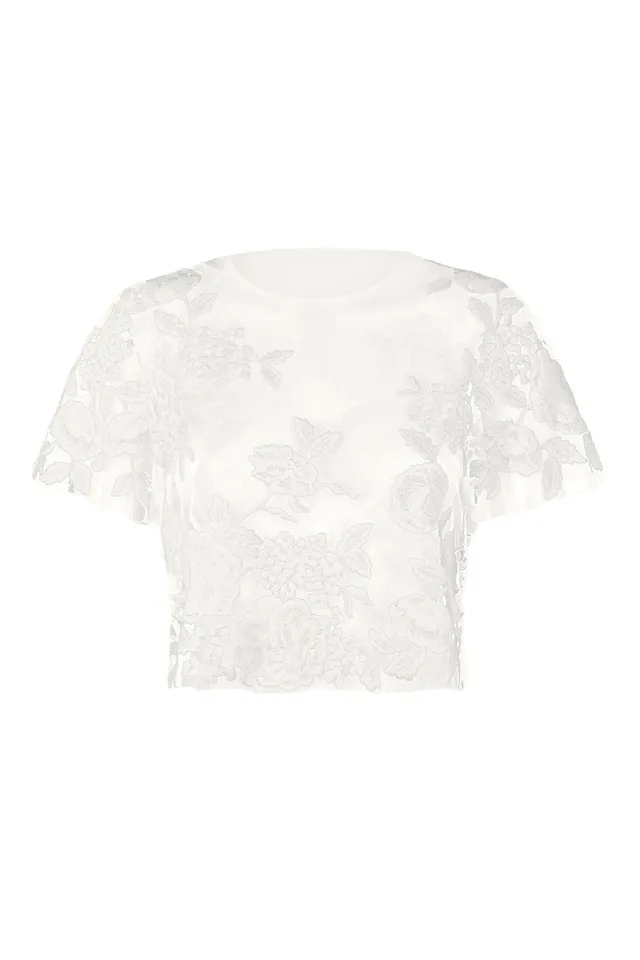kaviar-gauche-mystic-rose-top-kurzes-braut-t-shirt-mit-bl-tenstickerei image 1