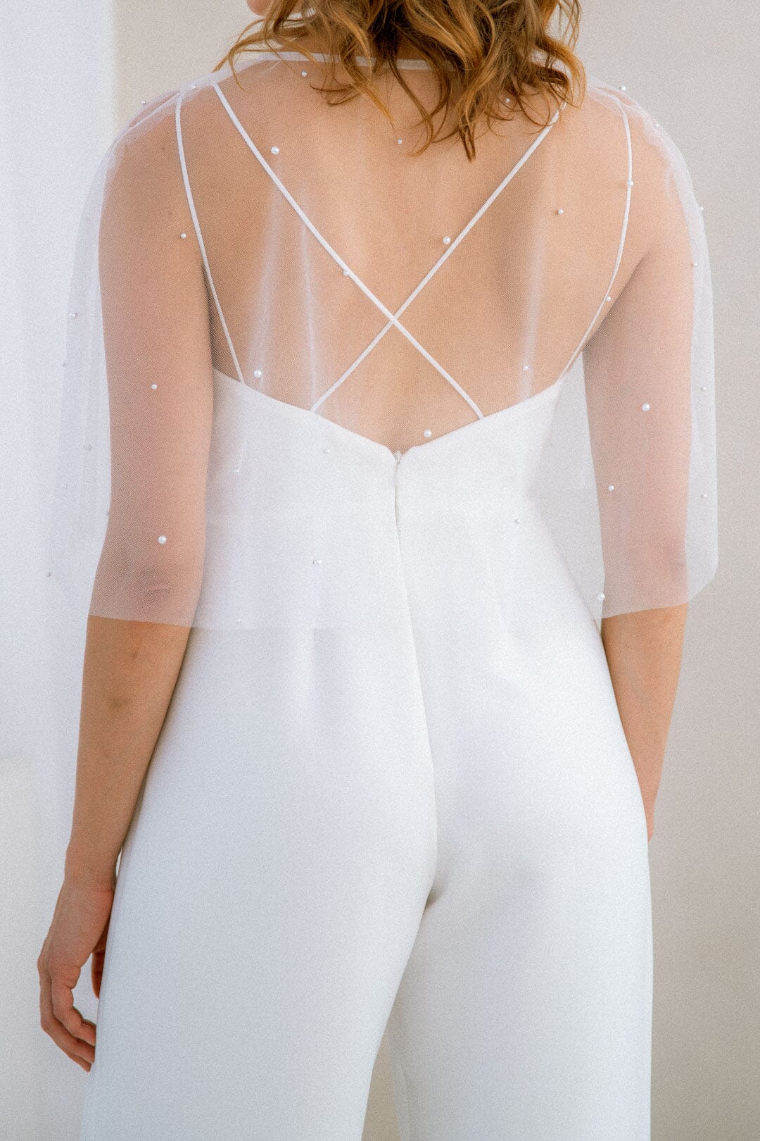 noni-selected-lamis-braut-cape-kurz-t-ll-perlen image 3