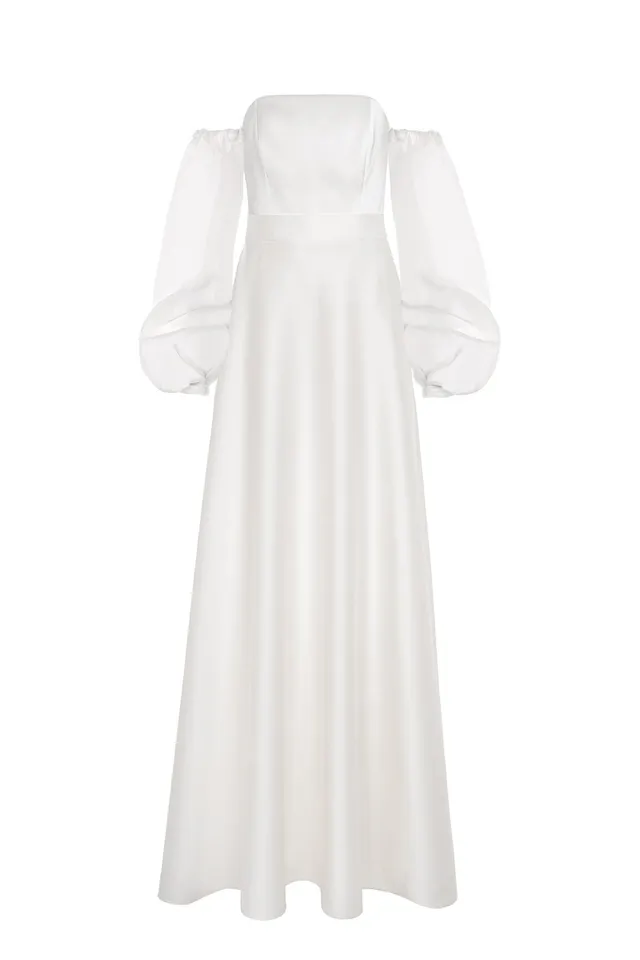 kaviar-gauche-rosebud-puffy-sleeves-rmel-ivory image 1