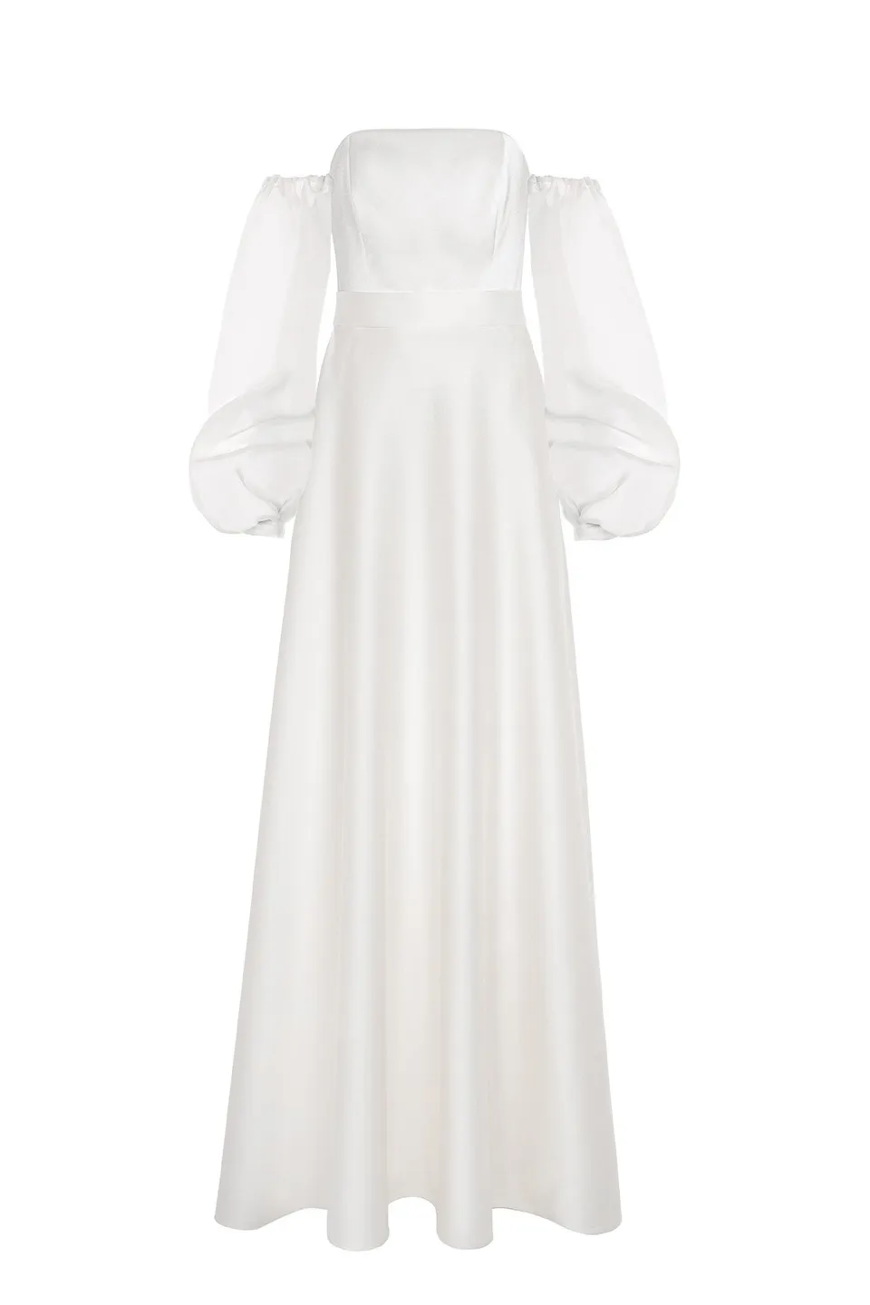 kaviar-gauche-rosebud-sleeves-bustier-dress-a-linie-ivory image 1