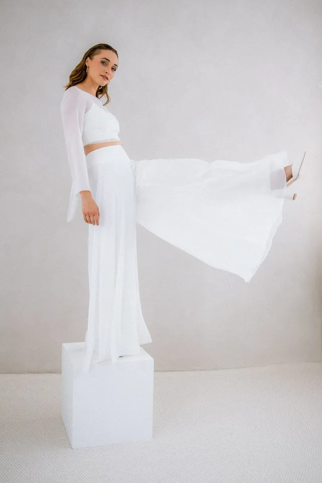 noni-nivis-braut-hose-chiffon-ivory-extra-weites-bein image 1
